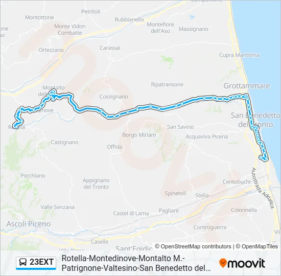 23EXT Bus Line Map