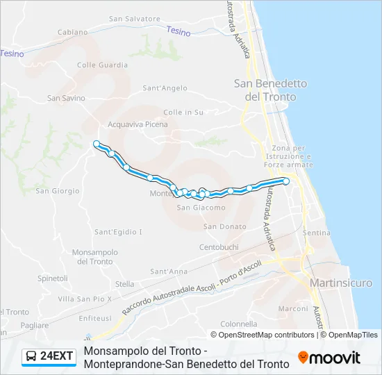24EXT Bus Line Map