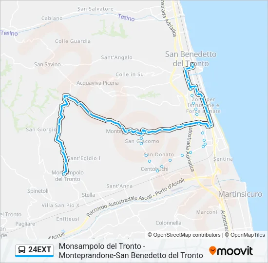 24EXT Bus Line Map