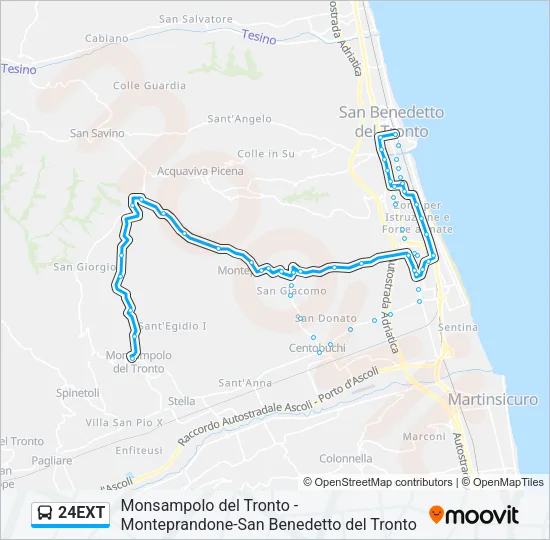 24EXT Bus Line Map