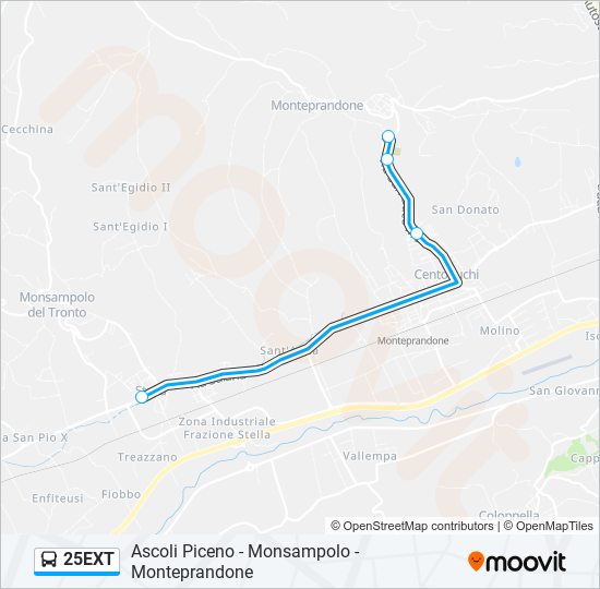 25EXT bus Line Map