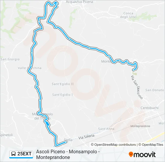 25EXT Bus Line Map