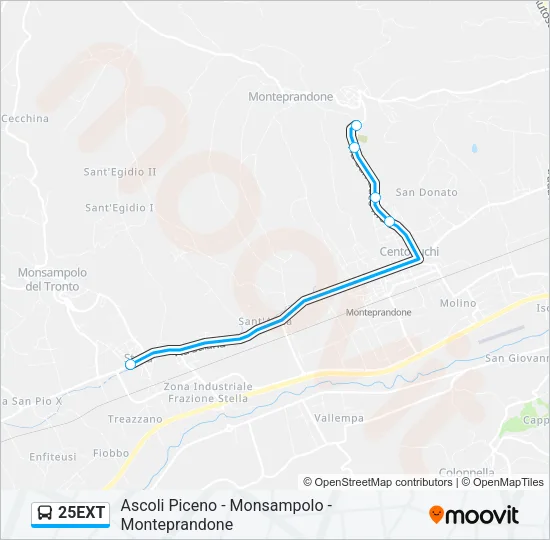 25EXT Bus Line Map