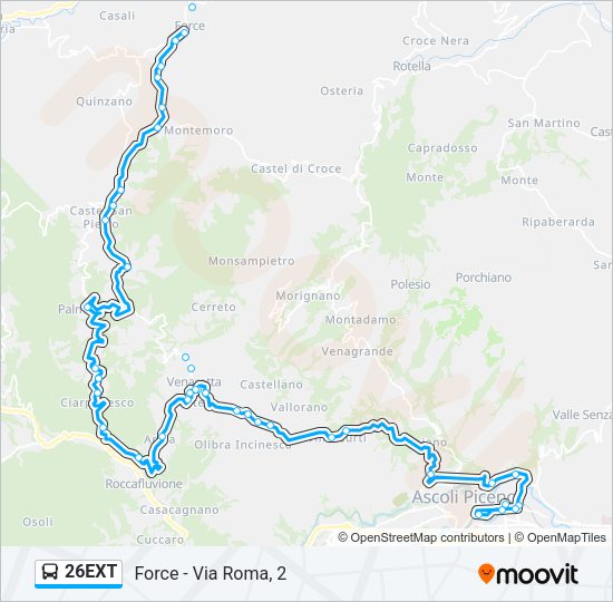 26EXT Bus Line Map