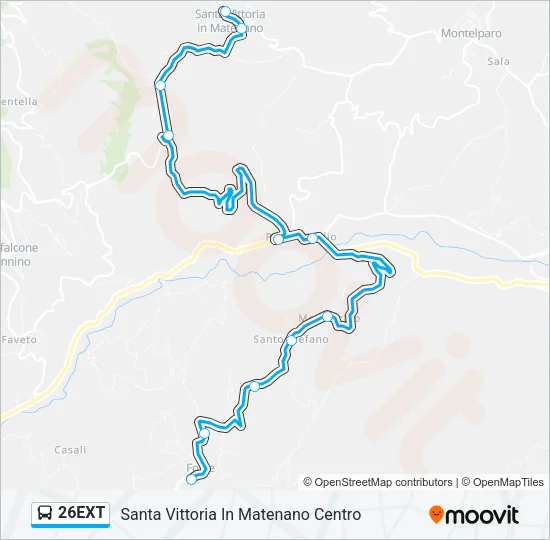 26EXT Bus Line Map