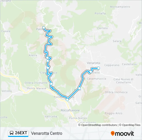 26EXT Bus Line Map