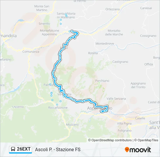 26EXT Bus Line Map