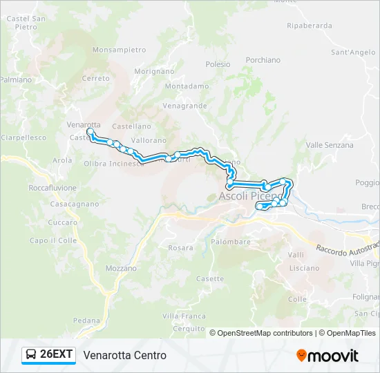 26EXT Bus Line Map