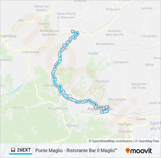 26EXT Bus Line Map