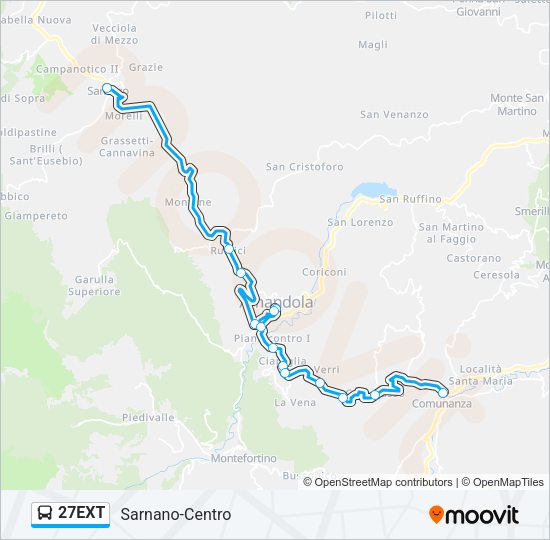 27EXT Bus Line Map