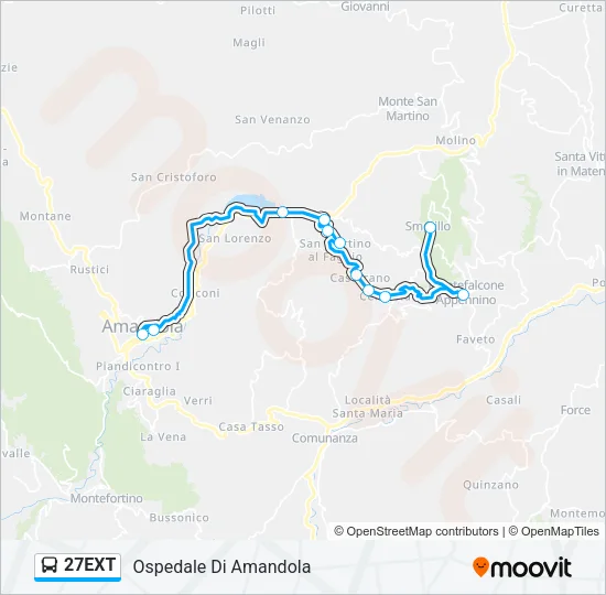 Percorso linea bus 27EXT