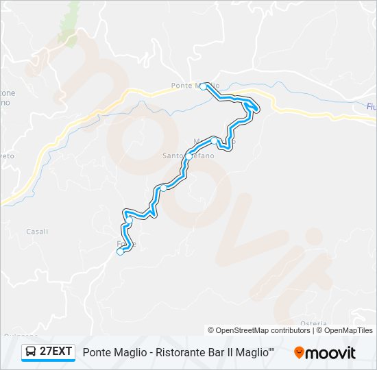 Percorso linea bus 27EXT