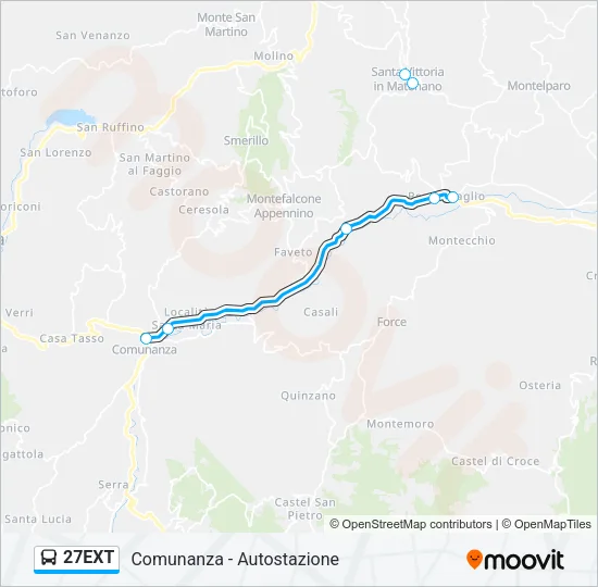 27EXT Bus Line Map