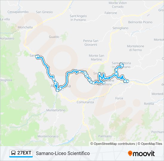 27EXT Bus Line Map