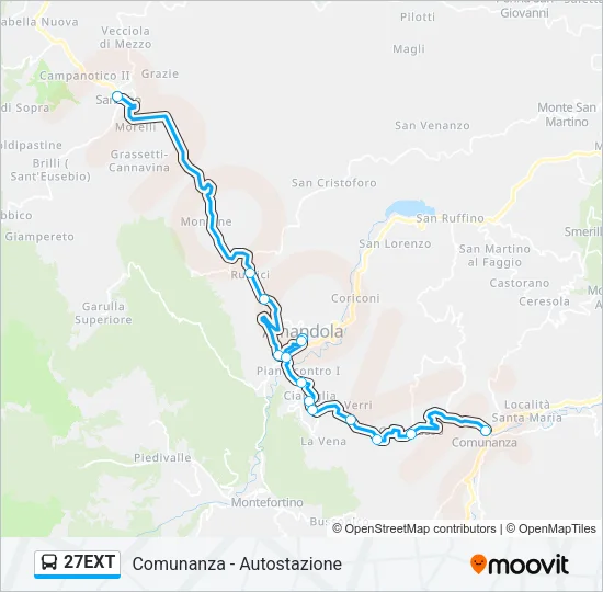 27EXT Bus Line Map