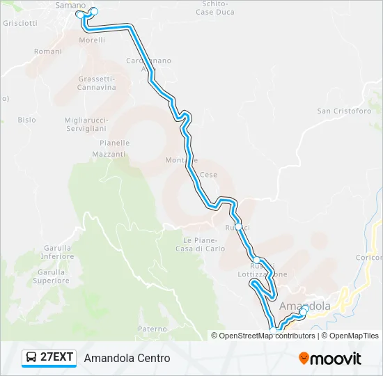 27EXT Bus Line Map