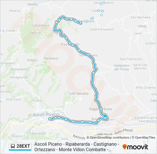 28EXT Bus Line Map