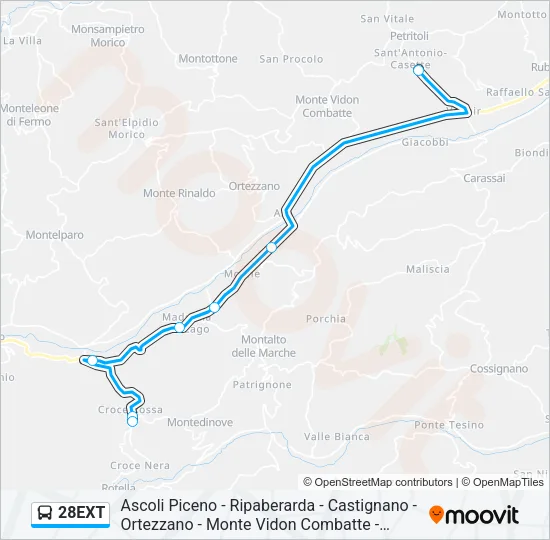 28EXT Bus Line Map