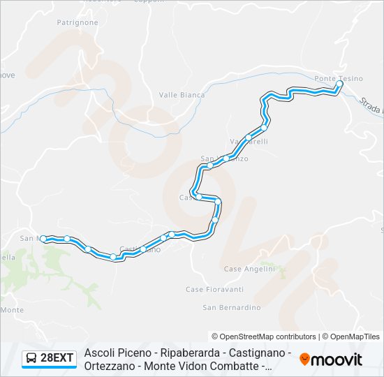 28EXT Bus Line Map