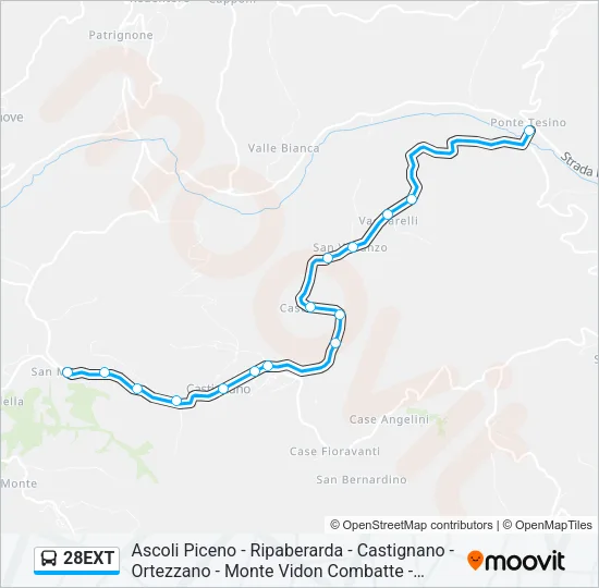 28EXT Bus Line Map