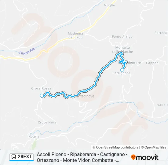 28EXT Bus Line Map