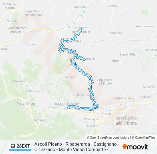 28EXT Bus Line Map