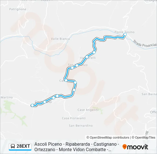 28EXT Bus Line Map