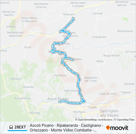 28EXT Bus Line Map