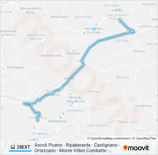 28EXT Bus Line Map