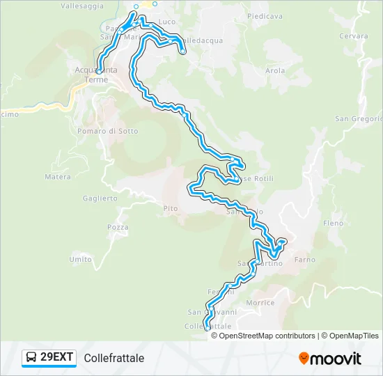 29EXT Bus Line Map