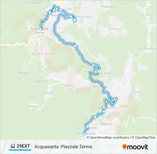 29EXT Bus Line Map