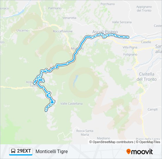 29EXT Bus Line Map
