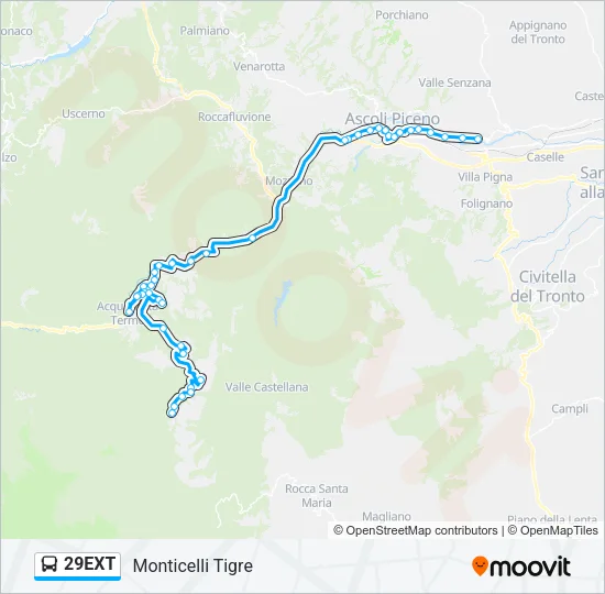 29EXT Bus Line Map