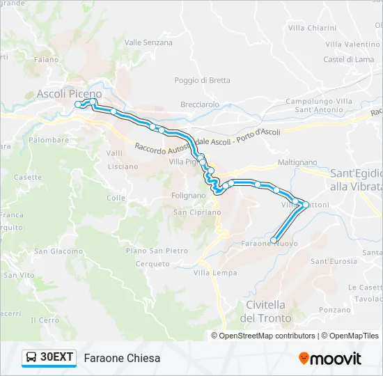 30EXT Bus Line Map