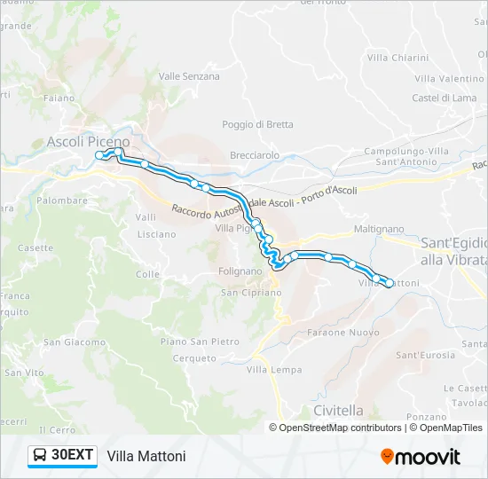30EXT Bus Line Map