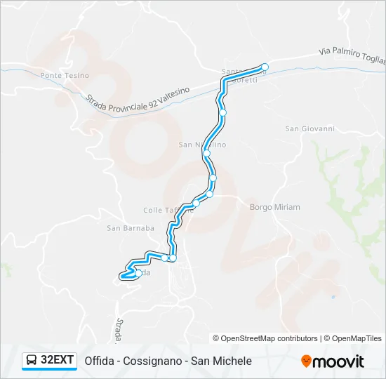 32EXT Bus Line Map