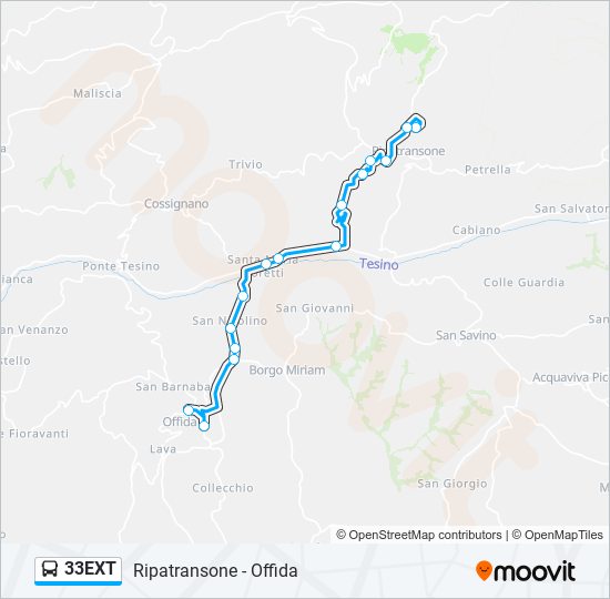 33EXT bus Line Map