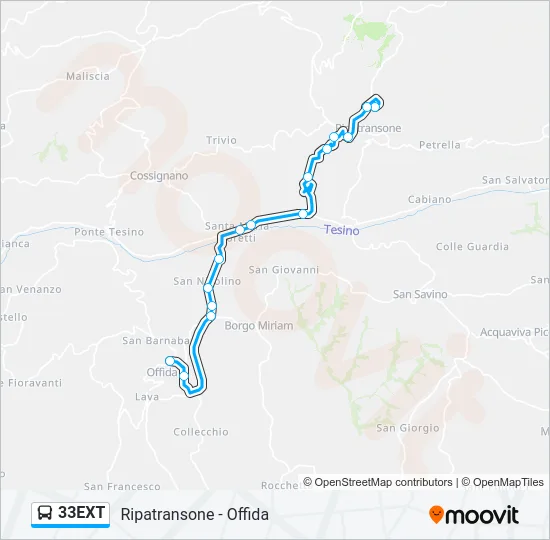 33EXT Bus Line Map