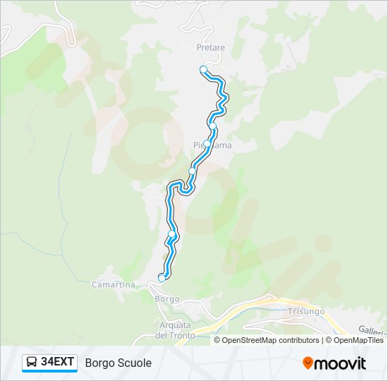 Percorso linea bus 34EXT
