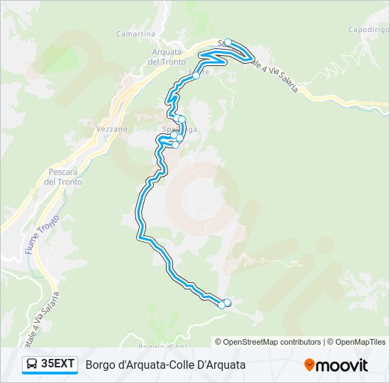 Percorso linea bus 35EXT