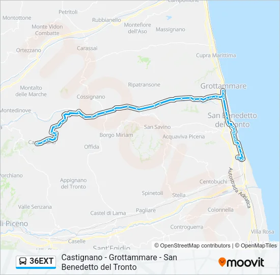 36EXT Bus Line Map