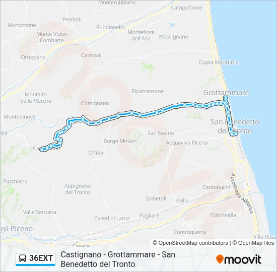36EXT Bus Line Map