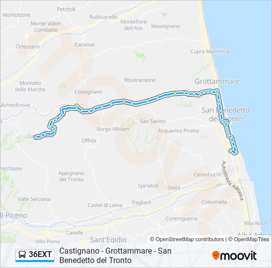 36EXT bus Line Map