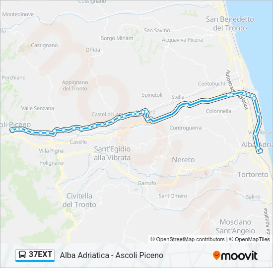 37EXT Bus Line Map
