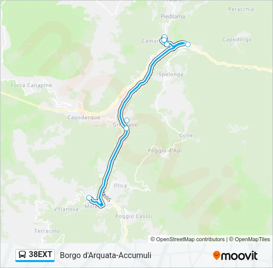 38EXT Bus Line Map