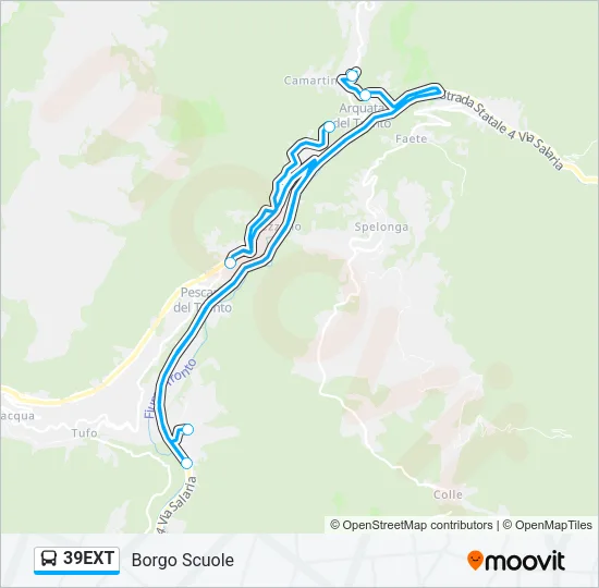 39EXT Bus Line Map