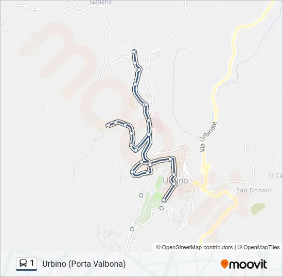 Percorso linea bus 1