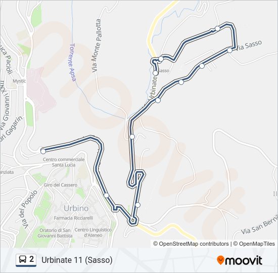 Percorso linea bus 2