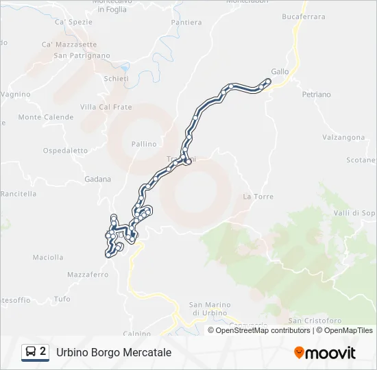 Percorso linea bus 2