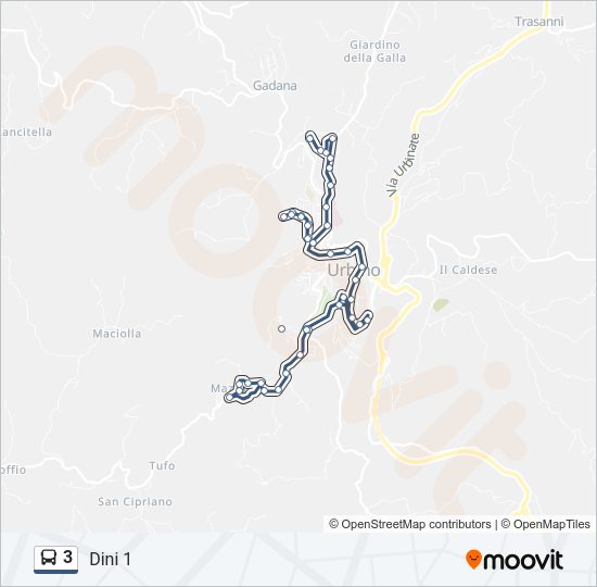 Percorso linea bus 3